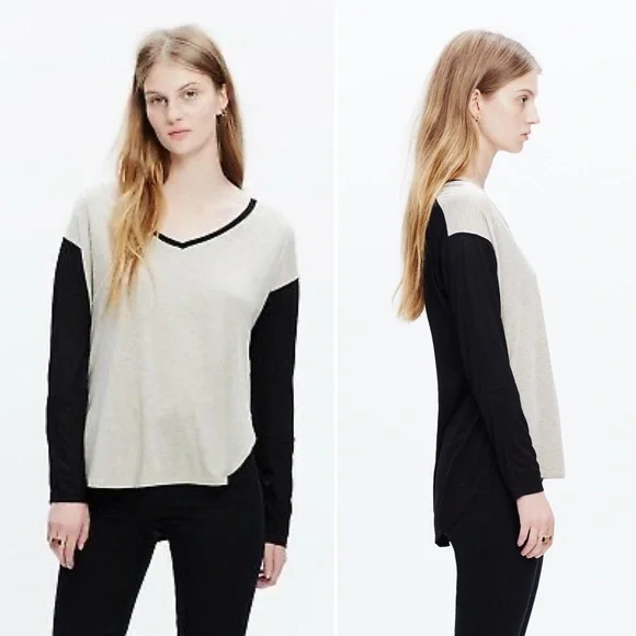 Madewell Anthem Long Sleeve V-Neck Top - Picture 3 of 8